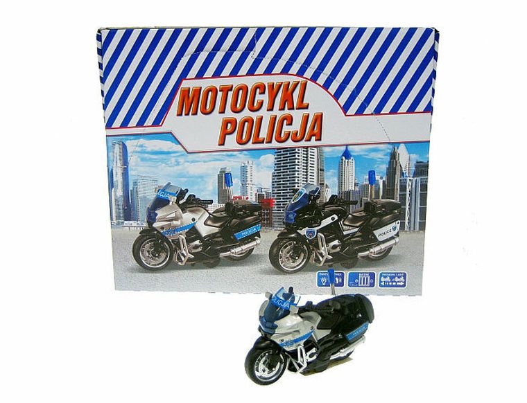 Hipo, motocykl policyjny ze światłem i dźwiękiem, 13 cm