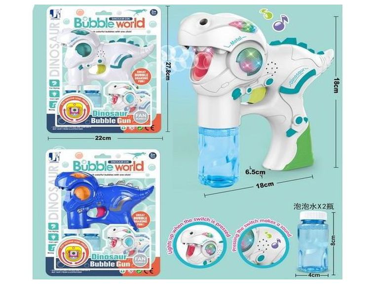 Hipo, pistolet na bańki mydlane, dinozaur