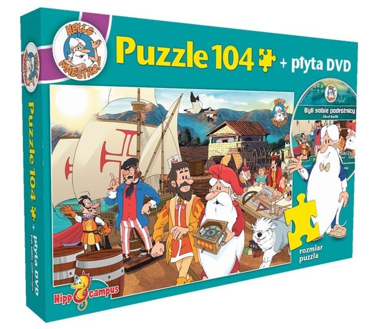 Hipokampus, Byli sobie podróżnicy, puzzle, 104 elementy + DVD