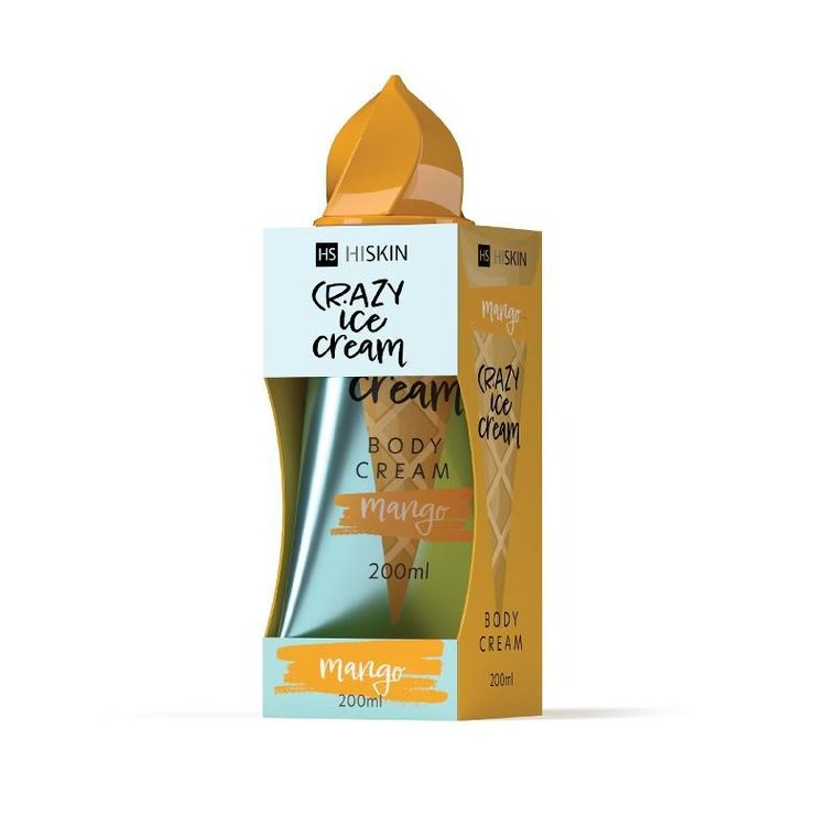 HiSkin, Crazy Ice Cream, krem do ciała, mango, 200 ml