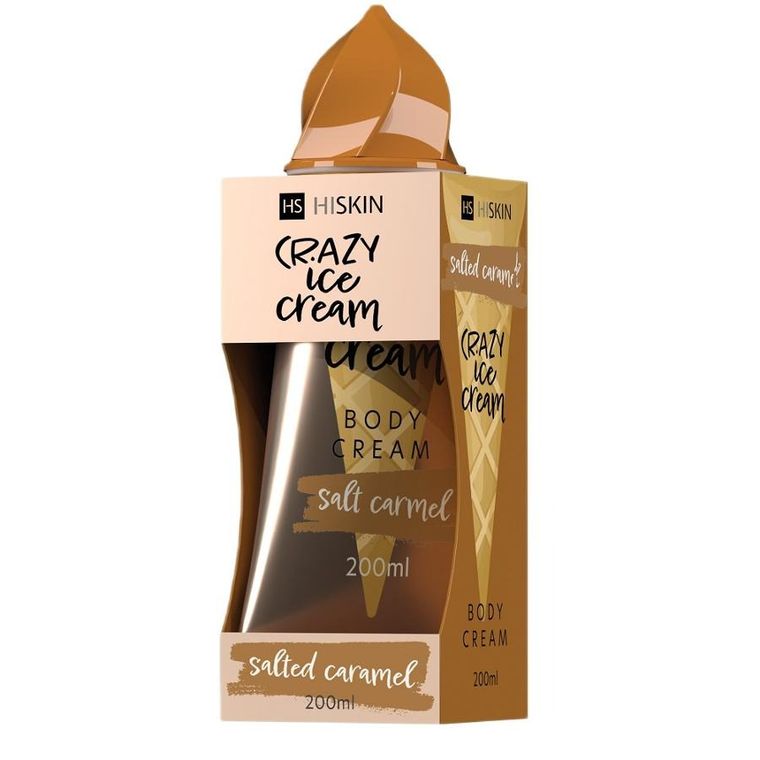 HiSkin, Crazy Ice Cream, krem do ciała Słony Karmel, 200 ml