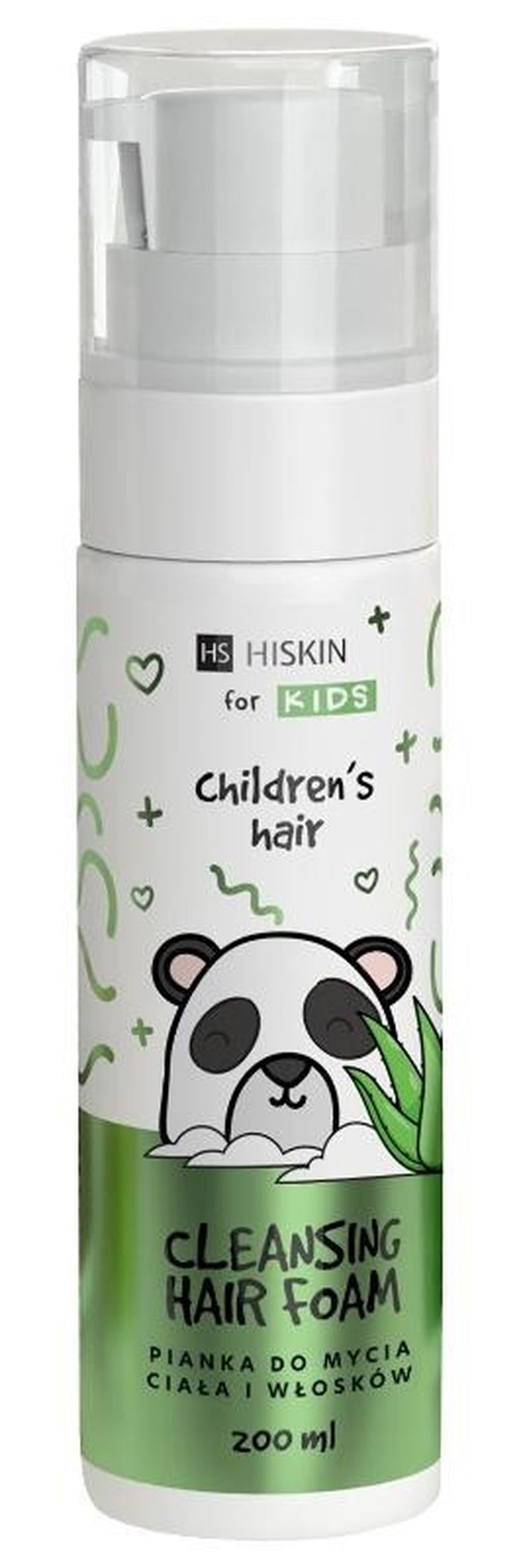 HiSkin For Kids, pianka do mycia ciała i włosków, aloes, 200 ml