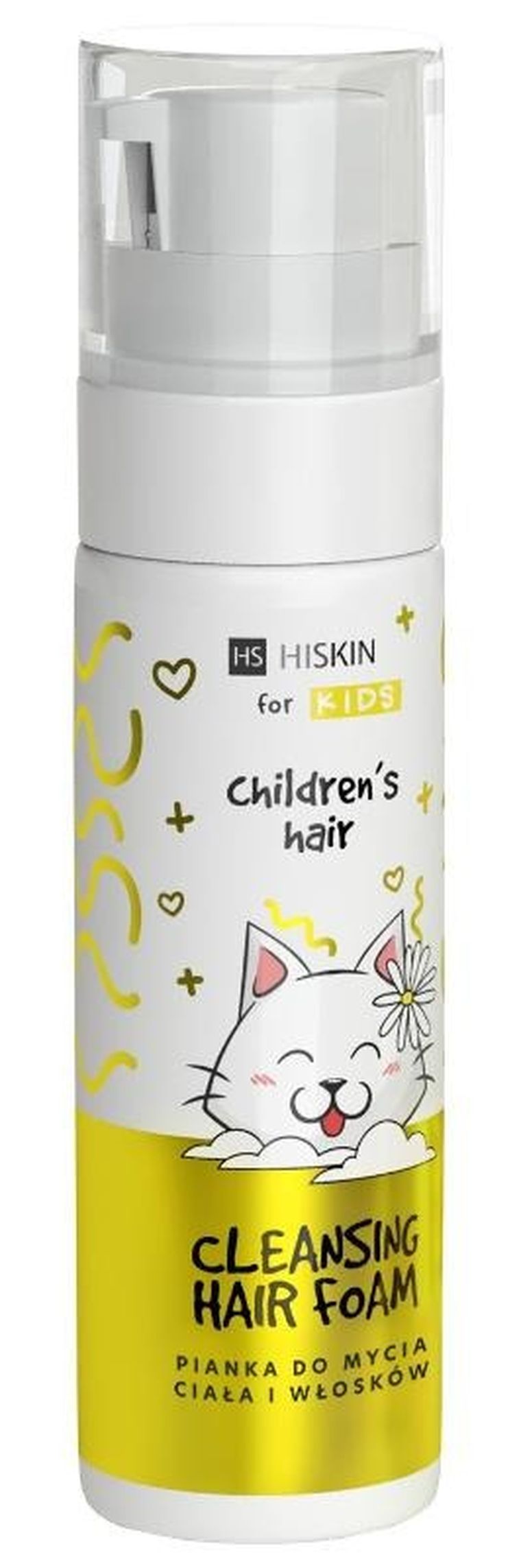 HiSkin For Kids, pianka do mycia ciała i włosków, proteiny ryżu, 200 ml