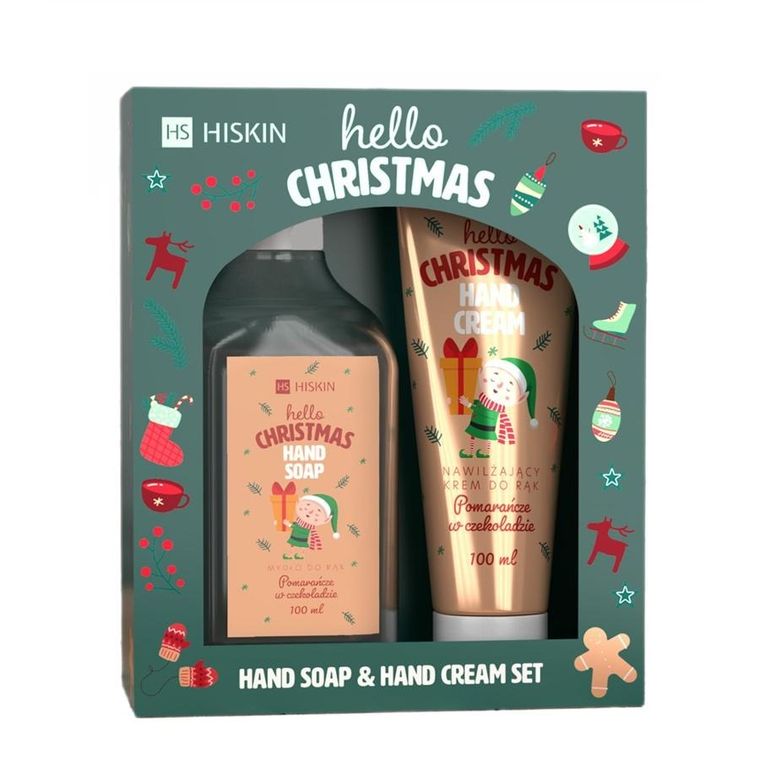 HiSkin, Hello Christmas Słodka Czekolada, zestaw: krem do rąk, 60 ml + mydło do rąk, 200 ml