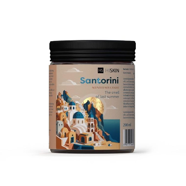 HiSkin, Home, świeca sojowa, Santorini, 200 ml