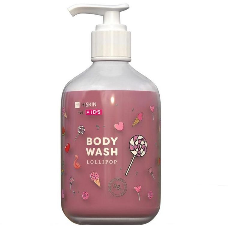 HiSkin, Kids Body Wash, płyn do mycia ciała dla dzieci, Lollipop, 400 ml