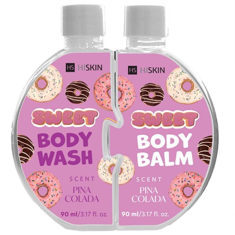 Hiskin Puzzle body pina colada, żel do mycia ciała + balsam do ciała, 2-90 ml