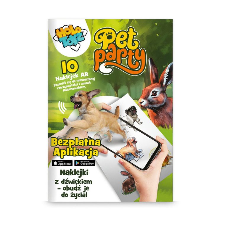 HoloToyz, naklejki AR z dźwiękiem, Pet Party