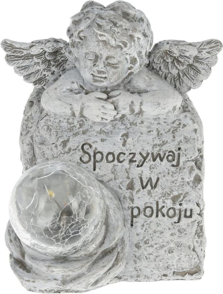 Home & Styling Colle, figurka aniołek, znicz nagrobny LED, Spoczywaj w Pokoju