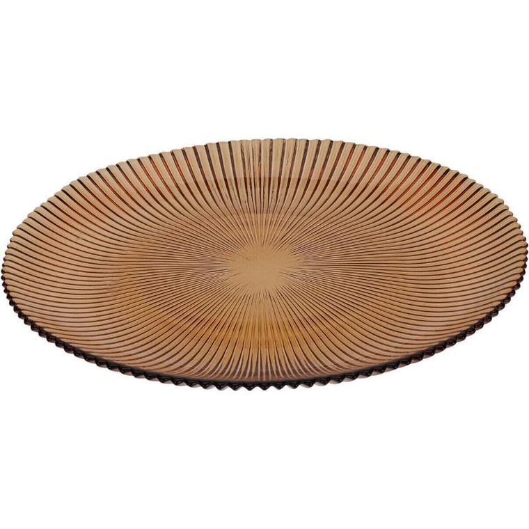 Home Styling Collection, Amber, prążkowany talerz deserowy, średnica 21 cm