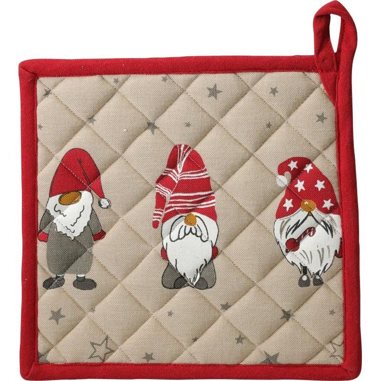 Home Styling Collection, bawełniana łapka kuchenna z motywem skrzata, 20-20 cm