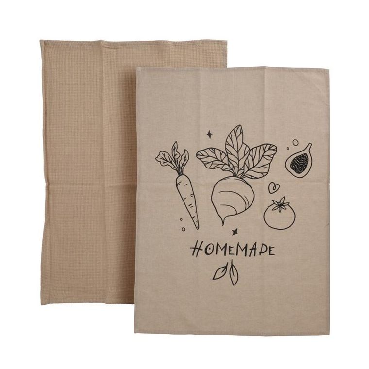 Home Styling Collection, bawełniane ścierki z nadrukiem, 2 szt., 70-45 cm
