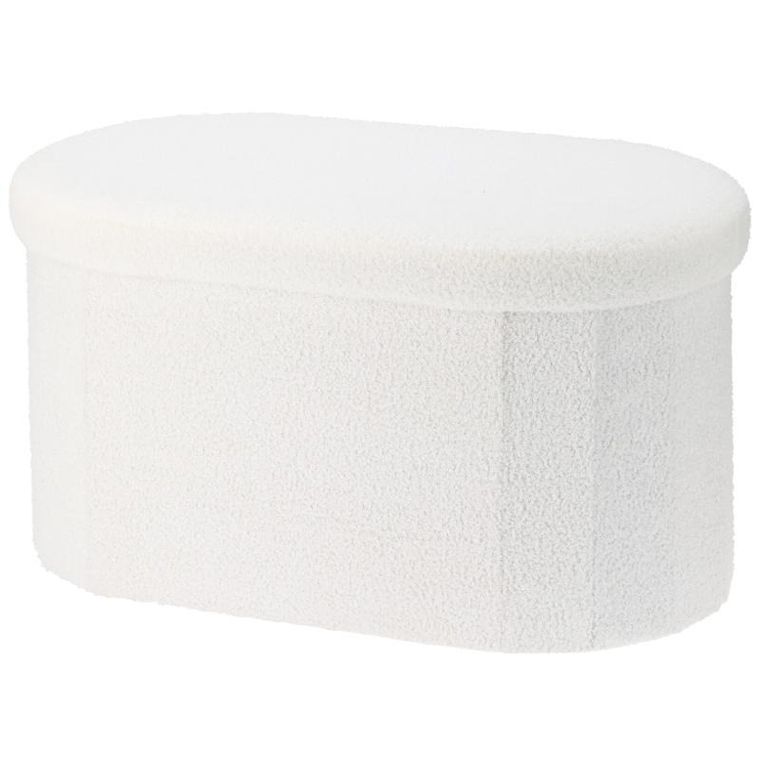 Home Styling Collection, Boucle Bini, podłużna pufa ze schowkiem, 71-39,5-39 cm