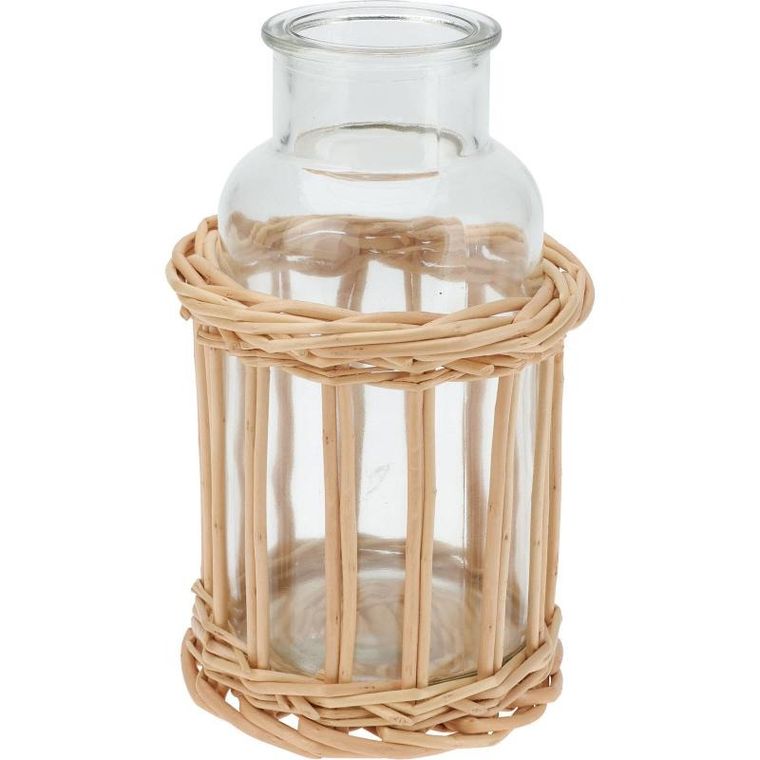 Home Styling Collection, butelka dekoracyjna w wiklinowym koszyku