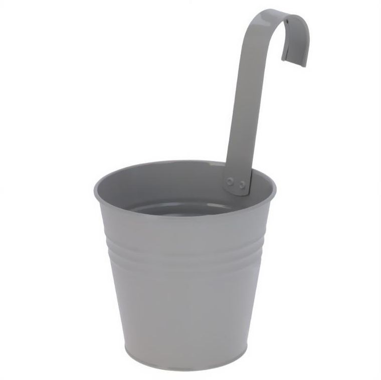 Home Styling Collection, cynkowa osłonka na doniczkę z hakiem, 13-13,5 cm