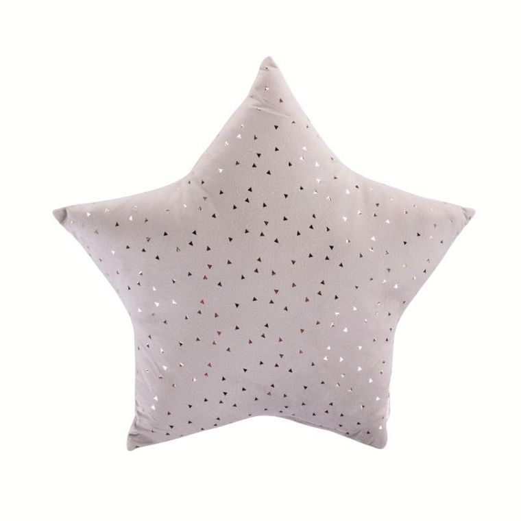 Home Styling Collection, dekoracyjna poduszka, aksamitna z metalicznym wzorem, gwiazdka