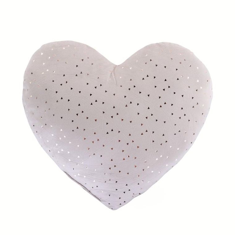 Home Styling Collection, dekoracyjna poduszka, aksamitna z metalicznym wzorem, serce