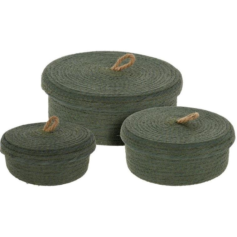 Home Styling Collection, dekoracyjne koszyki do przechowywania, jutowa pokrywka, 3 szt.