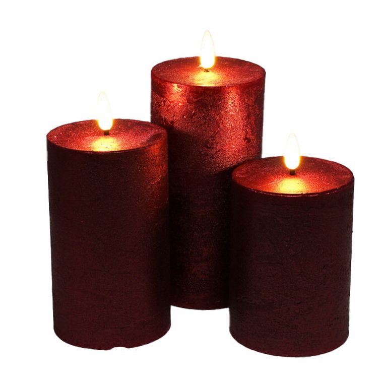 Home Styling Collection, dekoracyjne świece LED 7,5 cm, 3 szt.