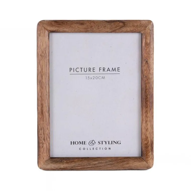 Home Styling Collection, drewniana ramka na zdjęcie, stojąca, z drewna mango, 18-2-23 cm