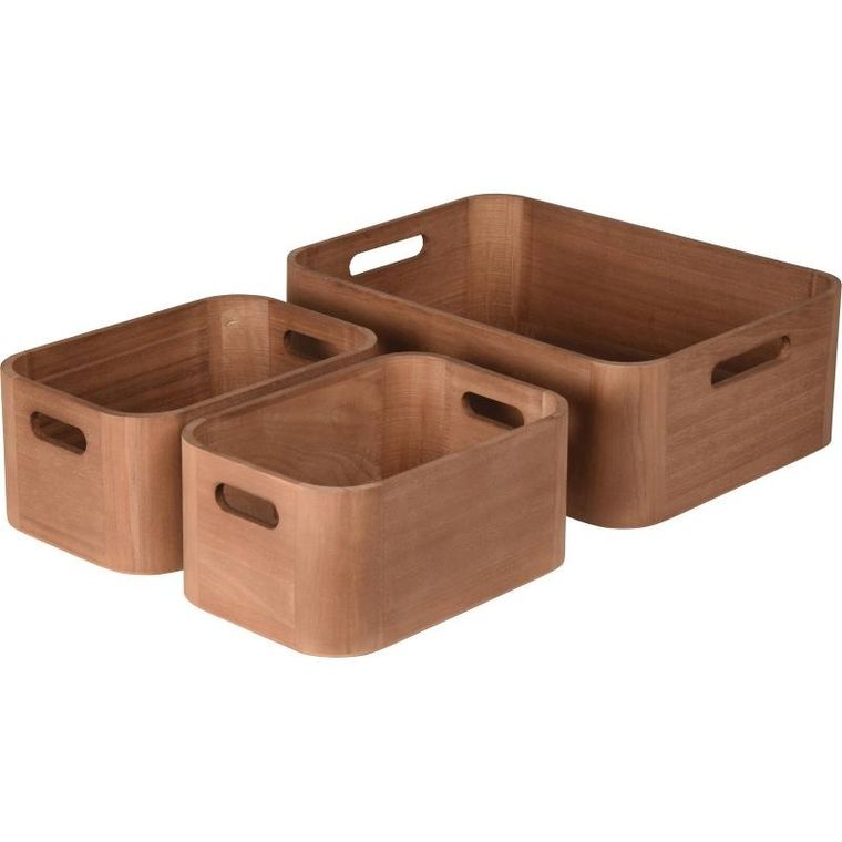 Home Styling, Collection, drewniane pudełka do organizacji, 3 szt.