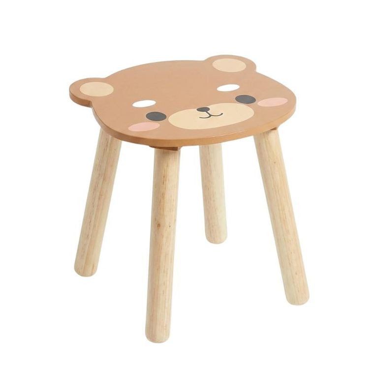 Home Styling Collection, drewniany stołek dziecięcy, safari, 28 cm