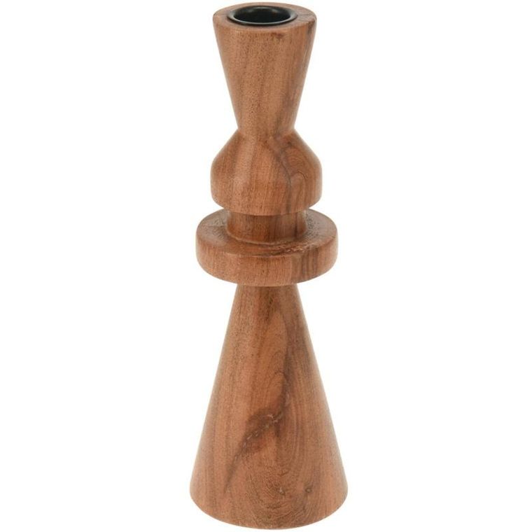 Home Styling Collection, drewniany świecznik, akacja, 22 cm