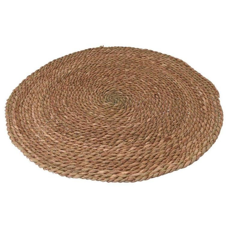 Home Styling Collection, dywan okrągły, pleciony z trawy morskiej, boho, 80 cm