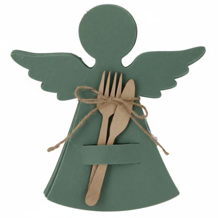 Home Styling Collection, filcowa kieszonka na sztućce w kształcie aniołka, 22-20 cm