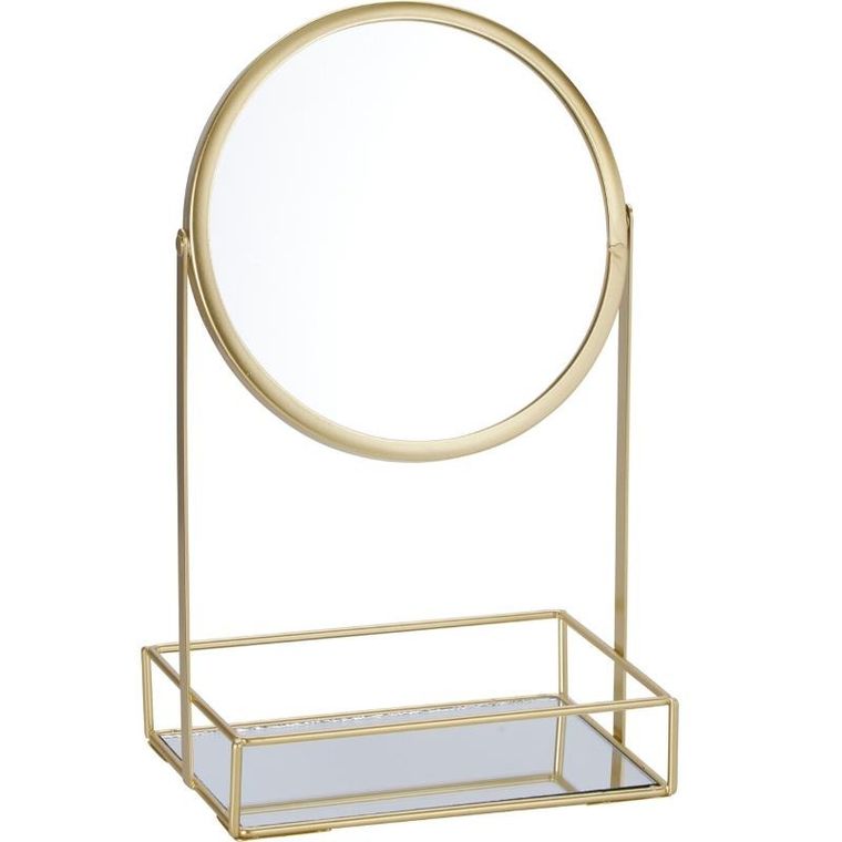 Home Styling Collection, Glim, złoty stojak na biżuterię z lusterkiem do makijażu, 19-12-32 cm
