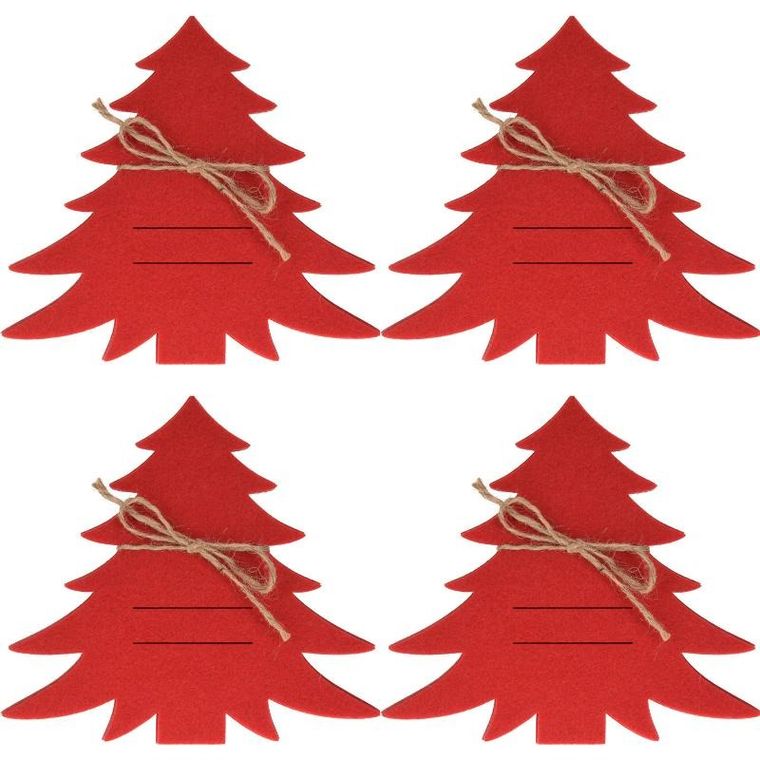 Home Styling Collection, kieszonki na sztućce świąteczne, choinki, 4 szt.