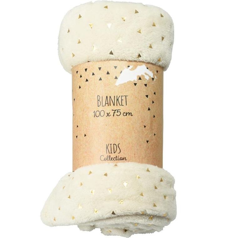 Home Styling Collection, koc dziecięcy z metalicznym wzorem, biały, 75-100 cm