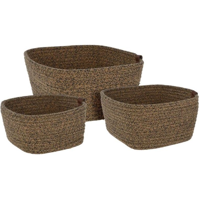 Home Styling Collection, kosze do przechowywania, plecione z bawełny, 3 szt.