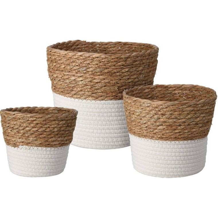 Home Styling Collection, kosze do przechowywania, rattanowe, 3 szt.