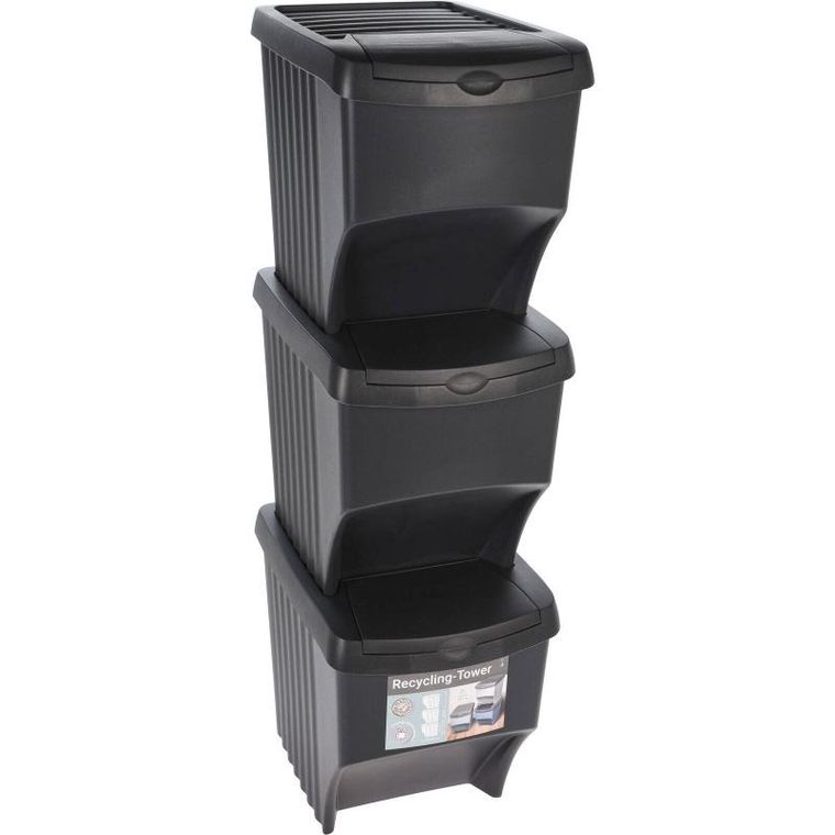 Home Styling Collection, kosze do segregacji śmieci, 3 pojemniki