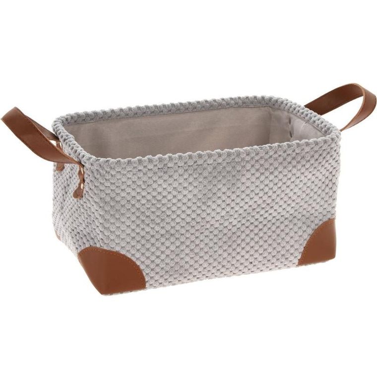 Home Styling, Collection, koszyk do przechowywania, sztruks z uchwytami, 30-20-15 cm