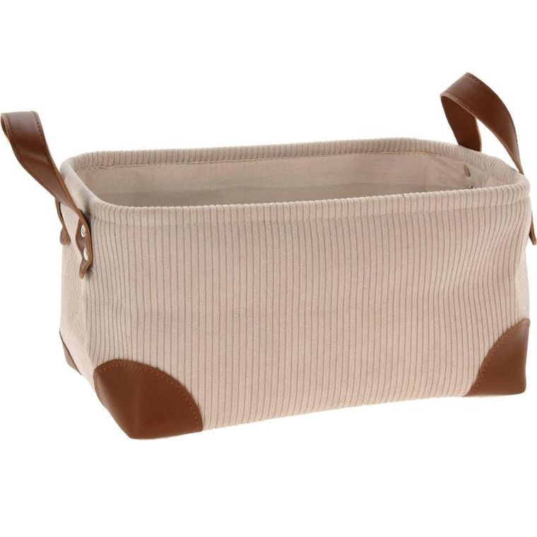 Home Styling, Collection, koszyk do przechowywania, sztruks z uchwytami, 30-20-15 cm