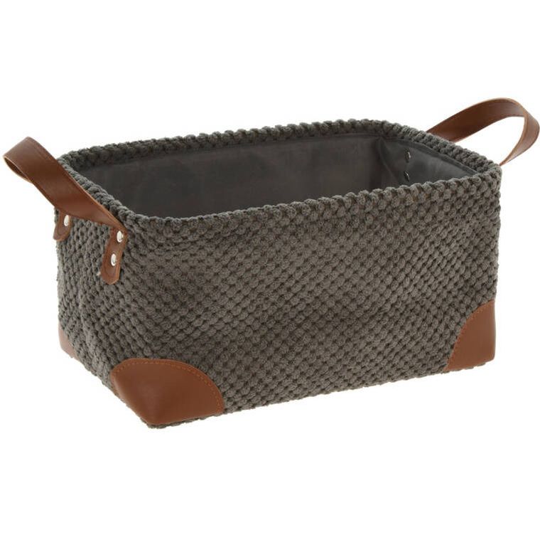 Home Styling, Collection, koszyk do przechowywania, sztruks z uchwytami, 30-20-15 cm