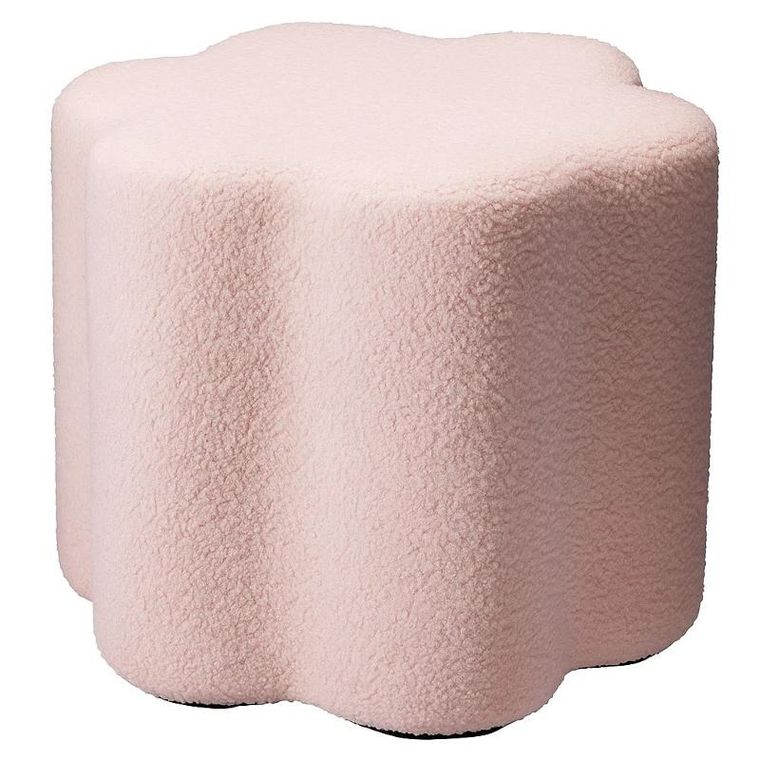 Home Styling Collection, Kwiatek Yore, pufa, baranek, 34-34-29 cm