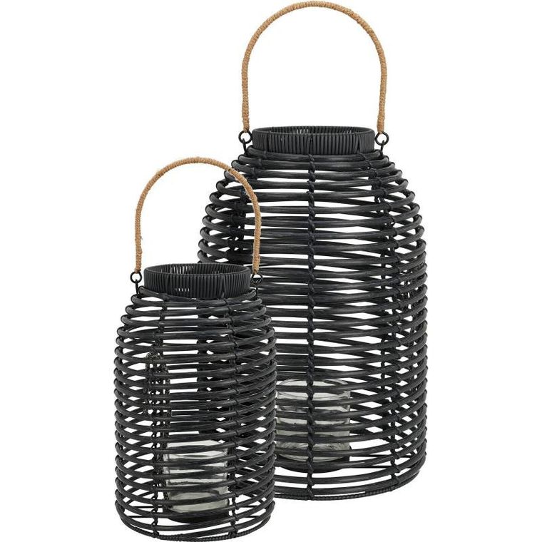 Home Styling Collection, lampiony dekoracyjne z technorattanu, 2 szt.