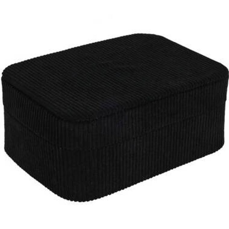 Home Styling Collection, mała szkatułka na biżuterię, sztruks, 19-13.5-8 cm