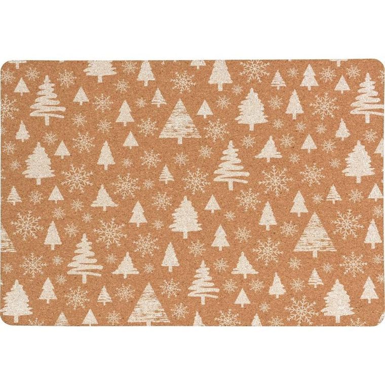 Home Styling Collection, mata korkowa, świąteczny wzór, 40-30 cm