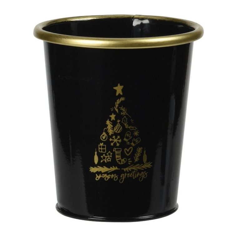 Home Styling Collection, metalowe wiaderko świąteczne, czarne