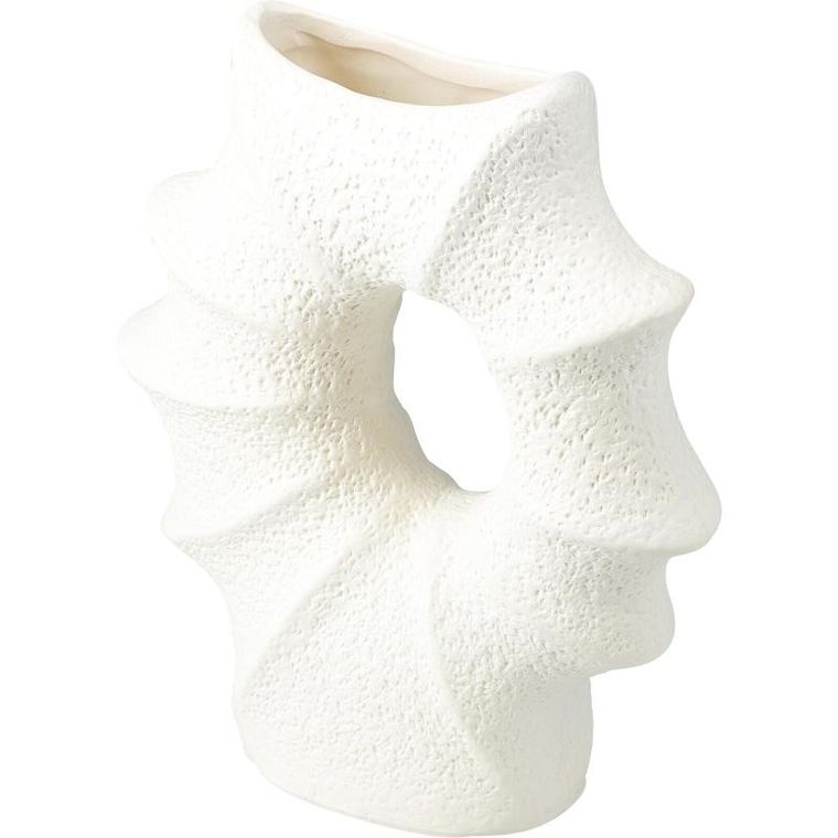 Home Styling Collection, Muri, porcelanowy wazon w kształcie muszli, biały, 21x7x23.5 cm