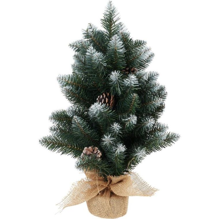 Home Styling Collection, ośnieżona sztuczna choinka z szyszkami, 60 cm