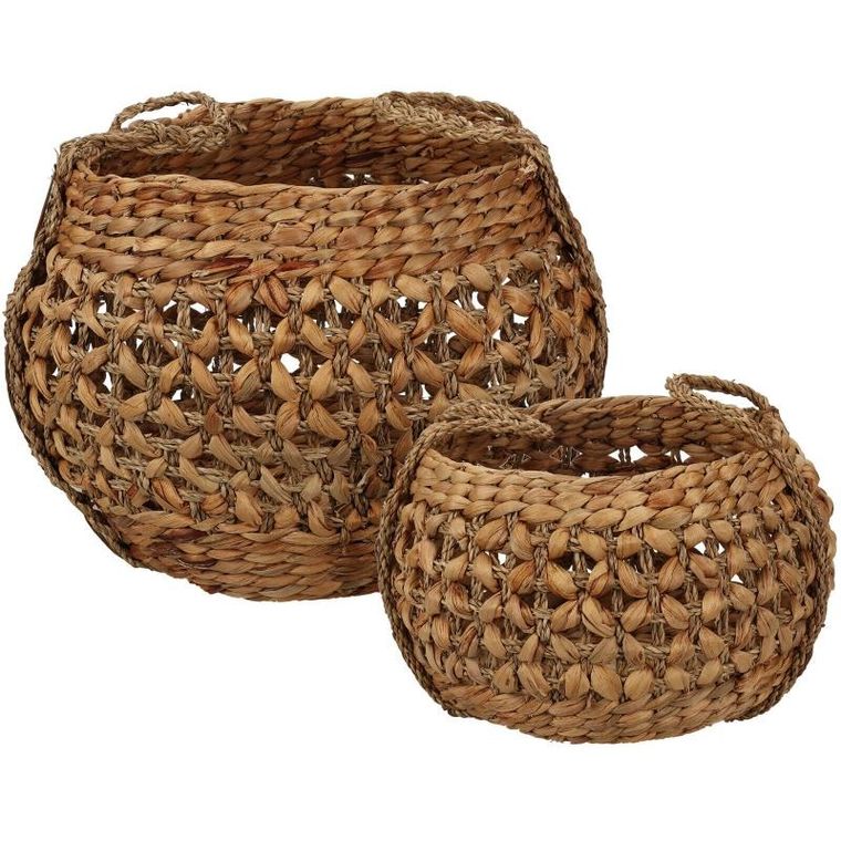 Home Styling Collection, plecione kosze z trawy morskiej, naturalne, 2 szt.