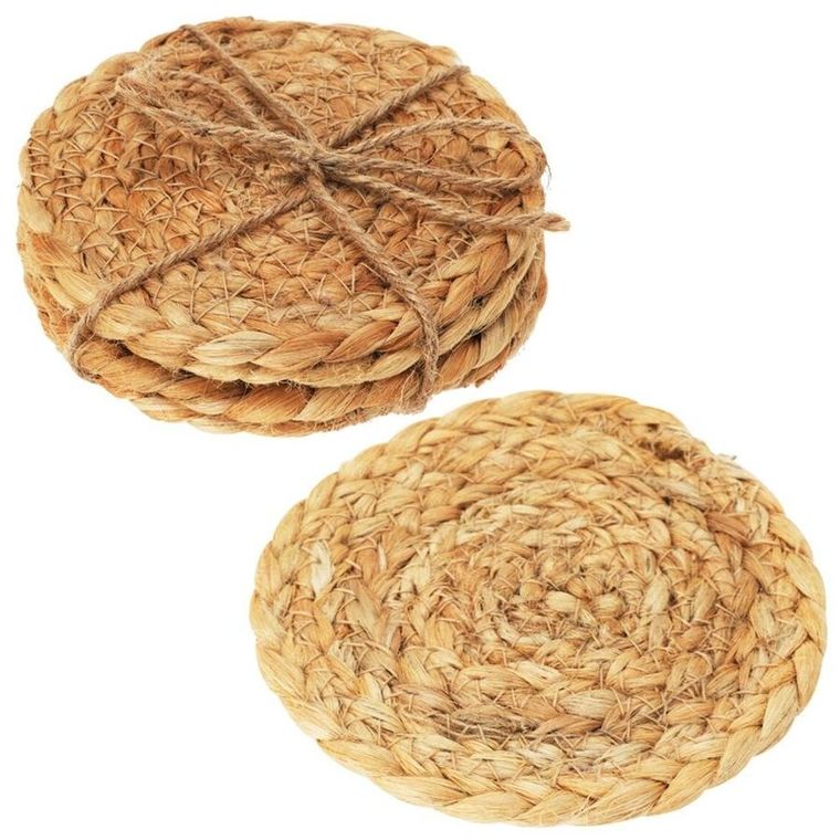 Home Styling Collection, podstawki pod kubek, naturalne, 10 cm, 4 szt.