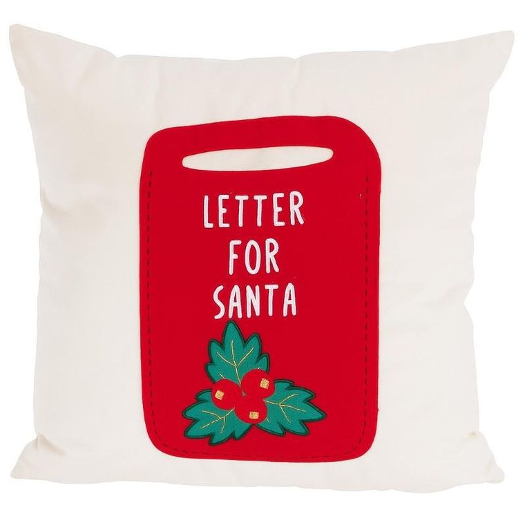 Home Styling Collection, poduszka dekoracyjna, świąteczny wzór, biała, 40-40 cm