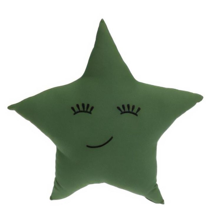 Home Styling Collection, poduszka dekoracyjna w kształcie gwiazdy, zielona, 40-40 cm