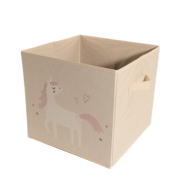 Home Styling Collection, pojemnik tekstylny na zabawki, Jednorożec, 32-32-30 cm